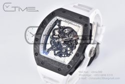 RM055 NTPT BBR Best Edition Skeleton White Dial on White Rubber Strap Clone RMUL2 V2 - Image 2