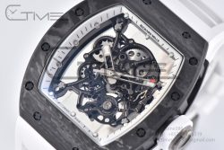 RM055 NTPT BBR Best Edition Skeleton White Dial on White Rubber Strap Clone RMUL2 V2 - Image 5