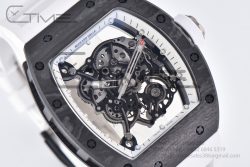 RM055 NTPT BBR Best Edition Skeleton White Dial on White Rubber Strap Clone RMUL2 V2 - Image 7