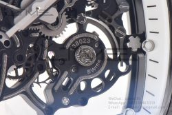 RM055 NTPT BBR Best Edition Skeleton White Dial on White Rubber Strap Clone RMUL2 V2 - Image 13