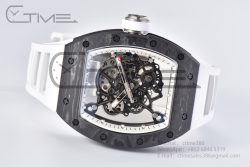 RM055 NTPT BBR Best Edition Skeleton White Dial on White Rubber Strap Clone RMUL2 V2 - Image 8