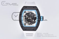 RM055 NTPT BBR Best Edition Skeleton Blue Dial on White Rubber Strap Clone RMUL2 V2 - Image 3