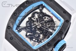 RM055 NTPT BBR Best Edition Skeleton Blue Dial on White Rubber Strap Clone RMUL2 V2 - Image 5
