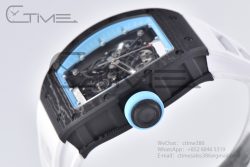 RM055 NTPT BBR Best Edition Skeleton Blue Dial on White Rubber Strap Clone RMUL2 V2 - Image 6
