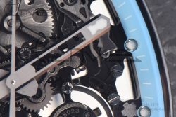 RM055 NTPT BBR Best Edition Skeleton Blue Dial on White Rubber Strap Clone RMUL2 V2 - Image 14