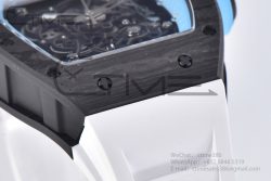 RM055 NTPT BBR Best Edition Skeleton Blue Dial on White Rubber Strap Clone RMUL2 V2 - Image 17