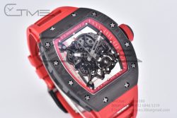 RM055 Real NTPT RMF 1:1 Best Edition Skeleton Red Dial on Red Rubber Strap RMUL2 - Image 7