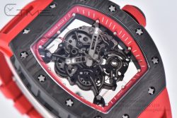 RM055 Real NTPT RMF 1:1 Best Edition Skeleton Red Dial on Red Rubber Strap RMUL2 - Image 8