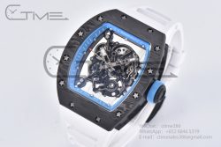 RM055 Real NTPT RMF 1:1 Best Edition Skeleton Blue Dial on White Rubber Strap RMUL2 - Image 2