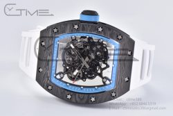 RM055 Real NTPT RMF 1:1 Best Edition Skeleton Blue Dial on White Rubber Strap RMUL2 - Image 16