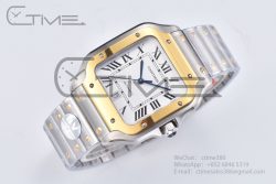 Santos de Cartier 40mm SS/YG 2018 BVF 1:1 Best Edition White Dial on SS/YG SmartLinks Bracelet MIYOTA 9015 V2 - Image 4