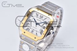 Santos de Cartier 40mm SS/YG 2018 BVF 1:1 Best Edition White Dial on SS/YG SmartLinks Bracelet MIYOTA 9015 V2 - Image 2