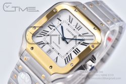 Santos de Cartier 40mm SS/YG 2018 BVF 1:1 Best Edition White Dial on SS/YG SmartLinks Bracelet MIYOTA 9015 V2 - Image 5