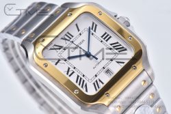 Santos de Cartier 40mm SS/YG 2018 BVF 1:1 Best Edition White Dial on SS/YG SmartLinks Bracelet MIYOTA 9015 V2 - Image 8