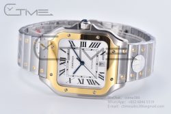 Santos de Cartier 40mm SS/YG 2018 BVF 1:1 Best Edition White Dial on SS/YG SmartLinks Bracelet MIYOTA 9015 V2 - Image 14
