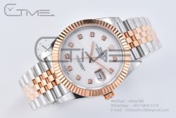 DateJust 41 126331 BPF 1:1 Best Edition White Pearl Diamonds Dial on SS/RG Jubilee Bracelet A2824 - Image 4