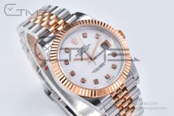 DateJust 41 126331 BPF 1:1 Best Edition White Pearl Diamonds Dial on SS/RG Jubilee Bracelet A2824 - Image 7