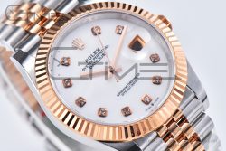 DateJust 41 126331 BPF 1:1 Best Edition White Pearl Diamonds Dial on SS/RG Jubilee Bracelet A2824 - Image 8