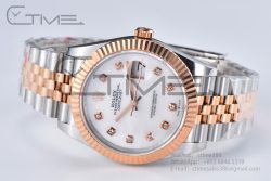 DateJust 41 126331 BPF 1:1 Best Edition White Pearl Diamonds Dial on SS/RG Jubilee Bracelet A2824 - Image 17