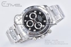 Daytona 116509 Clean Factory 1:1 Best Edition 904L Black Diamond Dial on SS Bracelet SA4130 - Image 4