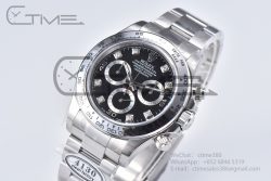 Daytona 116509 Clean Factory 1:1 Best Edition 904L Black Diamond Dial on SS Bracelet SA4130 - Image 2
