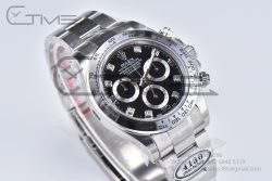 Daytona 116509 Clean Factory 1:1 Best Edition 904L Black Diamond Dial on SS Bracelet SA4130 - Image 9