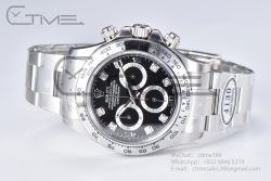 Daytona 116509 Clean Factory 1:1 Best Edition 904L Black Diamond Dial on SS Bracelet SA4130 - Image 17