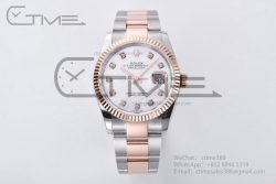 DateJust 126231 GMF 1:1 Best Edition 904L Steel White Pearl Moissanite Dial on SS/RG Oyster Bracelet A2824 - Image 3