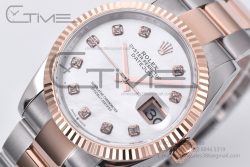 DateJust 126231 GMF 1:1 Best Edition 904L Steel White Pearl Moissanite Dial on SS/RG Oyster Bracelet A2824 - Image 7