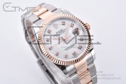 DateJust 126231 GMF 1:1 Best Edition 904L Steel White Pearl Moissanite Dial on SS/RG Oyster Bracelet A2824 - Image 6