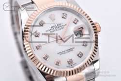 DateJust 126231 GMF 1:1 Best Edition 904L Steel White Pearl Moissanite Dial on SS/RG Oyster Bracelet A2824 - Image 5
