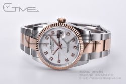 DateJust 126231 GMF 1:1 Best Edition 904L Steel White Pearl Moissanite Dial on SS/RG Oyster Bracelet A2824 - Image 8
