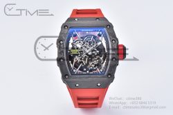 RM035-02 Real NTPT 1:1 Best Edition T+F Skeleton Dial on Red Rubber Strap - Image 3