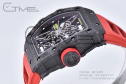 RM035-02 Real NTPT 1:1 Best Edition T+F Skeleton Dial on Red Rubber Strap - Image 5