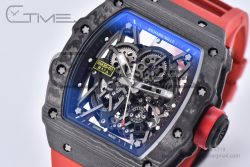 RM035-02 Real NTPT 1:1 Best Edition T+F Skeleton Dial on Red Rubber Strap - Image 9