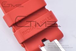 RM035-02 Real NTPT 1:1 Best Edition T+F Skeleton Dial on Red Rubber Strap - Image 21