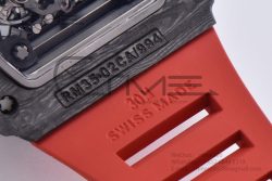 RM035-02 Real NTPT 1:1 Best Edition T+F Skeleton Dial on Red Rubber Strap - Image 25