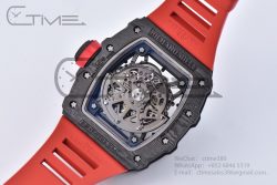RM035-02 Real NTPT 1:1 Best Edition T+F Skeleton Dial on Red Rubber Strap - Image 26