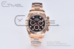 Daytona 116505 Clean Factory 1:1 Best Edition Black Diamonds Dial on RG Bracelet SA4130 - Image 3