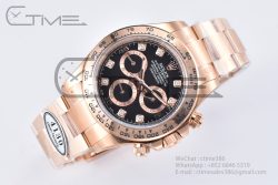 Daytona 116505 Clean Factory 1:1 Best Edition Black Diamonds Dial on RG Bracelet SA4130 - Image 4