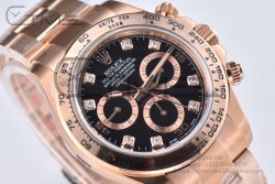 Daytona 116505 Clean Factory 1:1 Best Edition Black Diamonds Dial on RG Bracelet SA4130 - Image 6