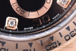 Daytona 116505 Clean Factory 1:1 Best Edition Black Diamonds Dial on RG Bracelet SA4130 - Image 11