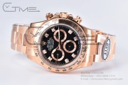 Daytona 116505 Clean Factory 1:1 Best Edition Black Diamonds Dial on RG Bracelet SA4130 - Image 16