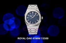 Royal Oak 41mm 15500 SS ZF 1:1 Best Edition Blue Textured Dial on SS Bracelet A4302 Super Clone