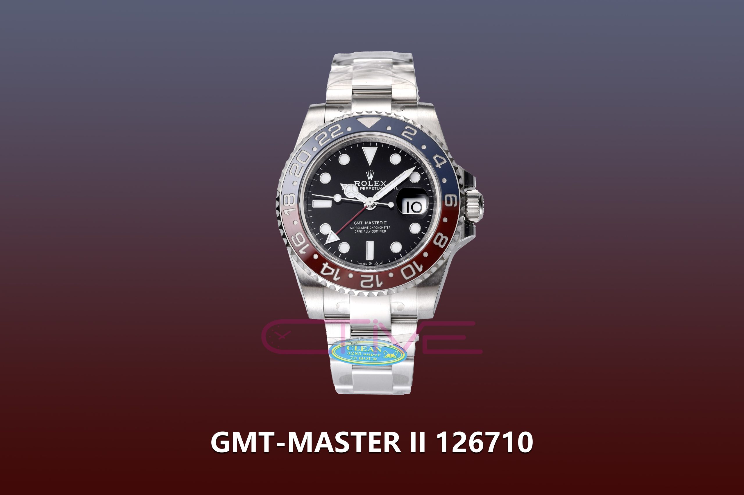 GMT-II-126710 拷贝 GMT-Master II 126710 BLRO Red/Blue Ceramic 904L Steel Clean Factory Best Edition on Oyster Bracelet DD3285 CHS - Image 1