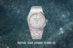 Royal Oak 41mm 15400 SS APSF 1:1 Best Edition White Textured Dial on SS Bracelet A3120 Super Clone