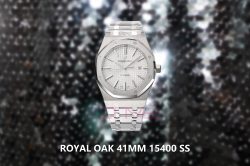 Royal Oak 41mm 15400 SS ZF 1:1 Best Edition White Textured Dial on SS Bracelet SA3120 Super Clone