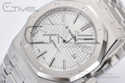 Royal Oak 41mm 15400 SS ZF 1:1 Best Edition White Textured Dial on SS Bracelet SA3120 Super Clone - Image 9