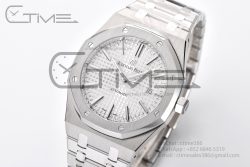 Royal Oak 41mm 15400 SS APSF 1:1 Best Edition White Textured Dial on SS Bracelet A3120 Super Clone - Image 2