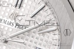 Royal Oak 41mm 15400 SS APSF 1:1 Best Edition White Textured Dial on SS Bracelet A3120 Super Clone - Image 4